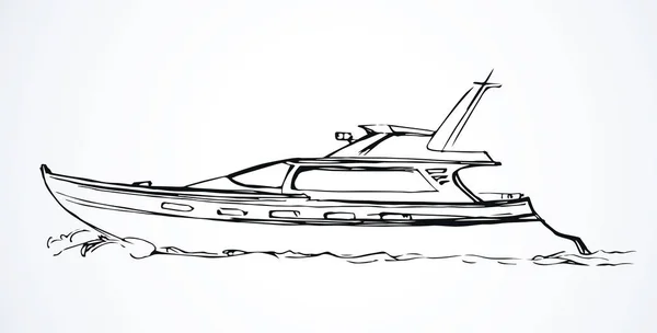 Yacht. Vektorritning — Stock vektor