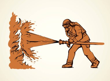 İtfaiyeci. Vektör çizim