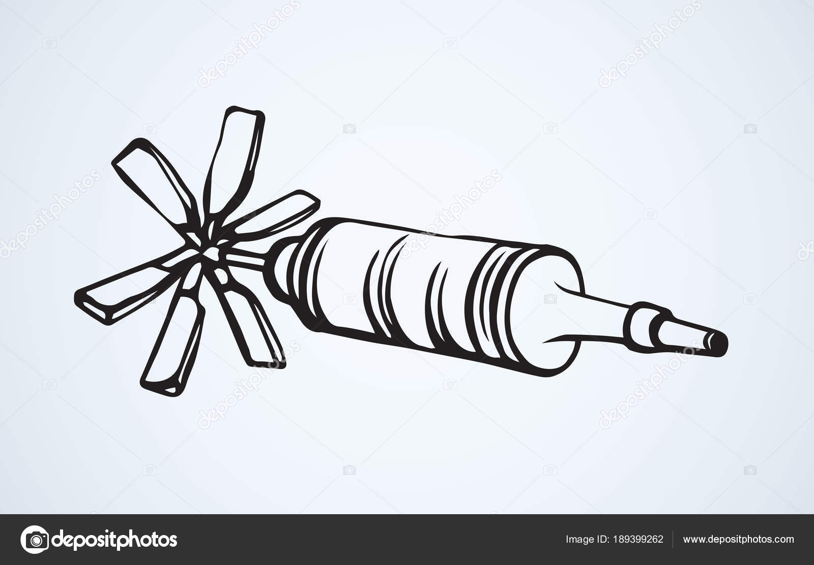 Military rocket. Vector drawing Stock Vector Image by ©Marinka #189399262