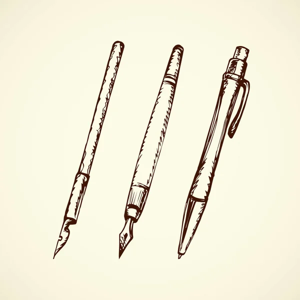 Oude pen. Vector tekening — Stockvector