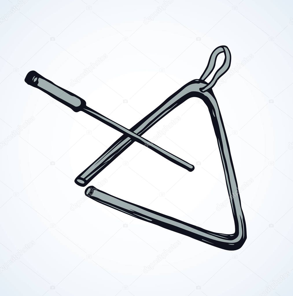 Triangle musical instrument. Vector drawing