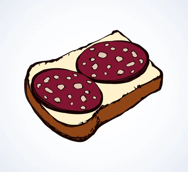 Stuk van brood. Vector tekening — Stockvector