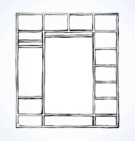 Shelves wardrobe. Vector drawing — Stock Vector