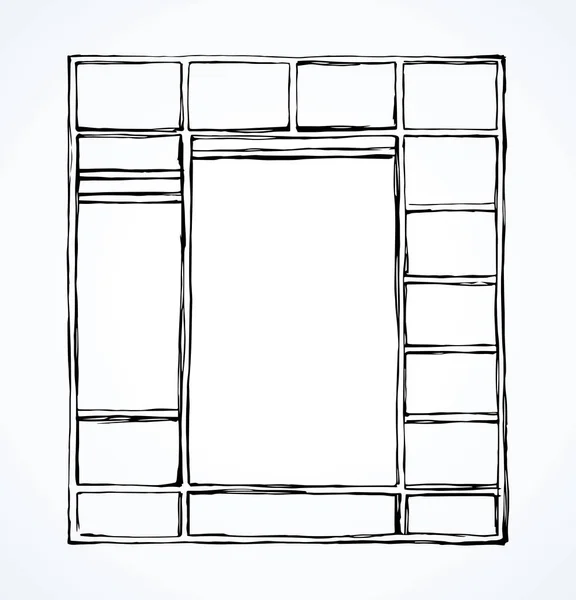 Planken kast. Vector tekening — Stockvector