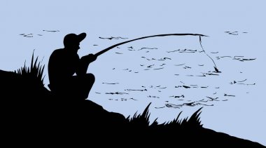 Vektör çizim. Fisher adam