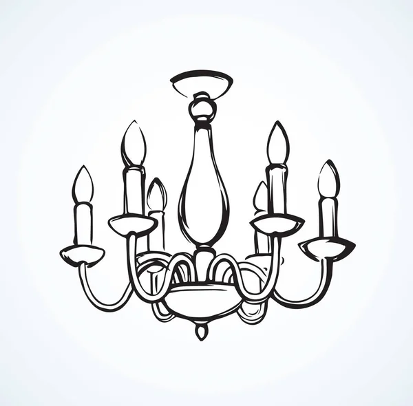 Chandelier. Vector drawing — Stock Vector