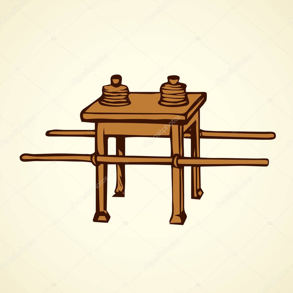 Table of showbread. Vector drawing
