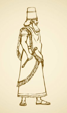 Nebuchadnezzar altın idolü. Vektör çizim