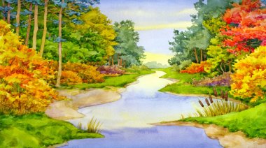 Sonbahar orman Brook
