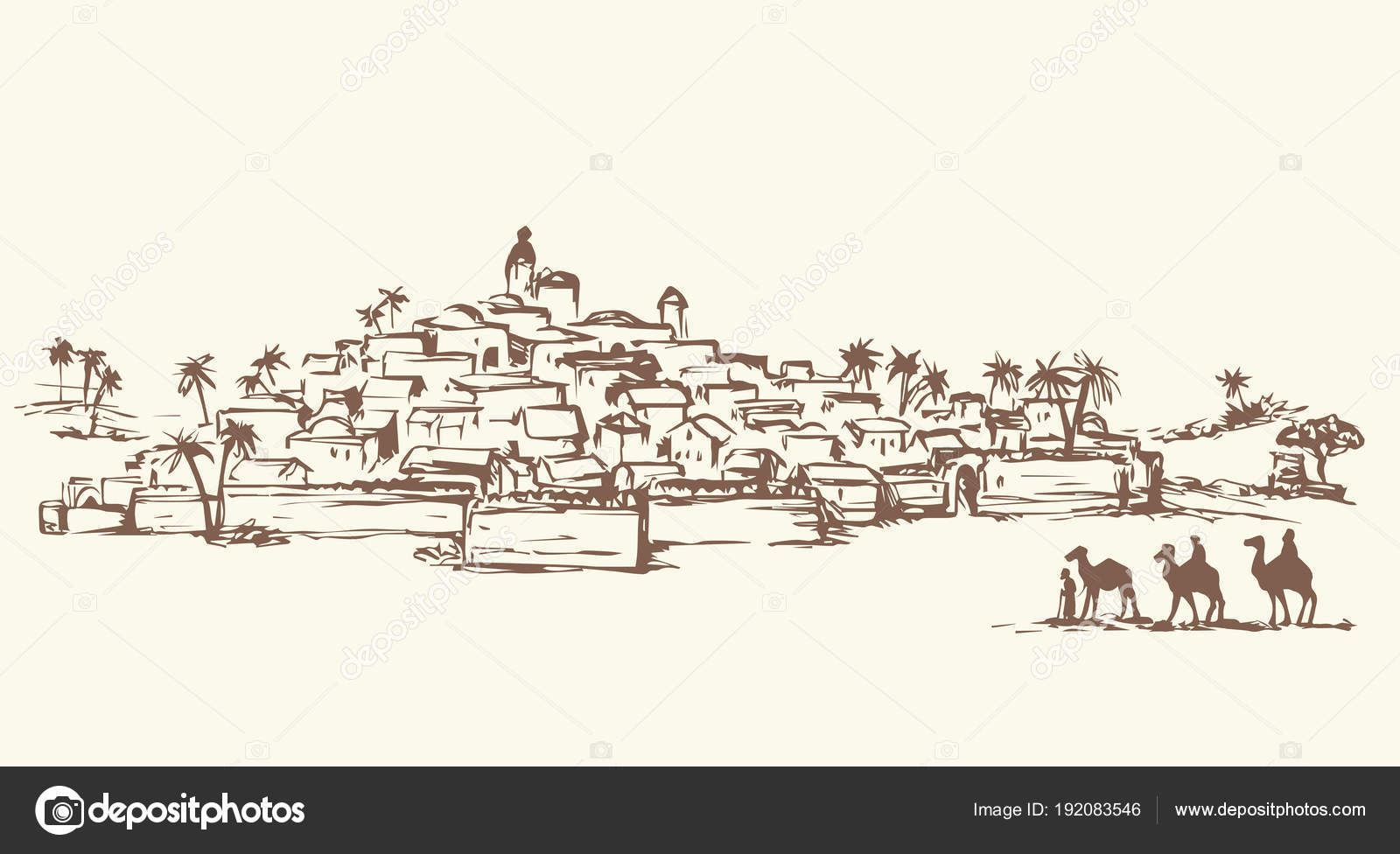 Magi Go To Bethlehem Vector Drawing Vector Image By C Marinka Vector Stock 192083546