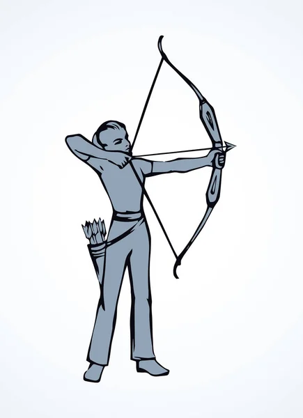 Archer. Gambar vektor - Stok Vektor