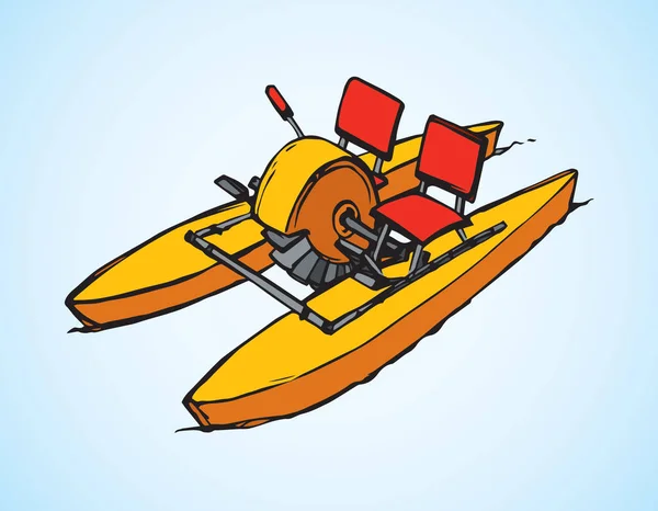 Catamaran pedaal. Vector tekening — Stockvector