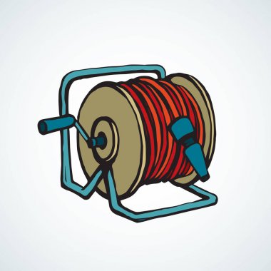 Roll the hose. Vector drawing clipart
