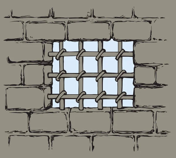 Oude gevangenis lattice. Vector tekening — Stockvector
