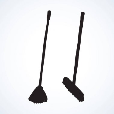 Süpürge. Vektör çizim