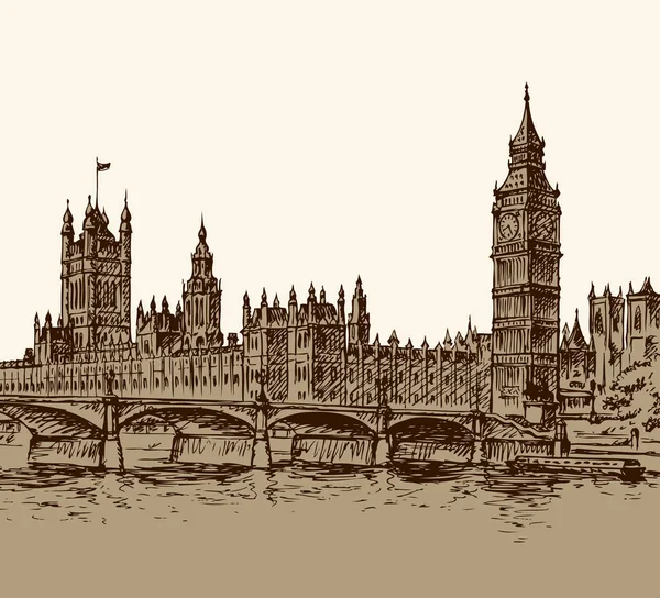 Big Ben. Vector tekening — Stockvector