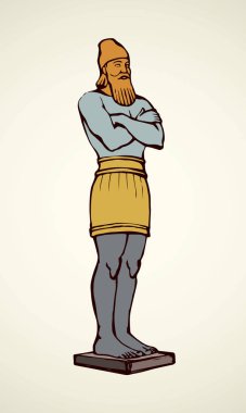 Nebuchadnezzar altın idolü. Vektör çizim