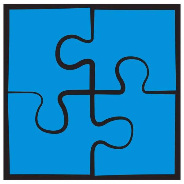 Čtyři puzzle. Vektoru symbol — Stockový vektor