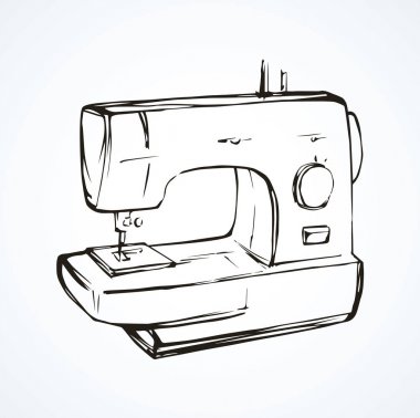 Dikiş makinesi. Vektör çizim