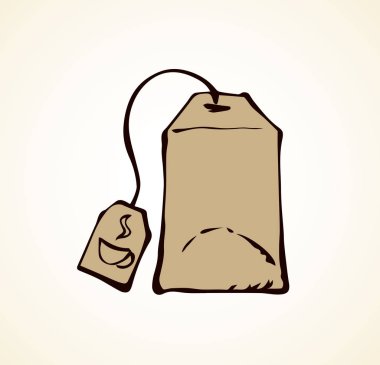 Çay poşeti. Vektör çizim