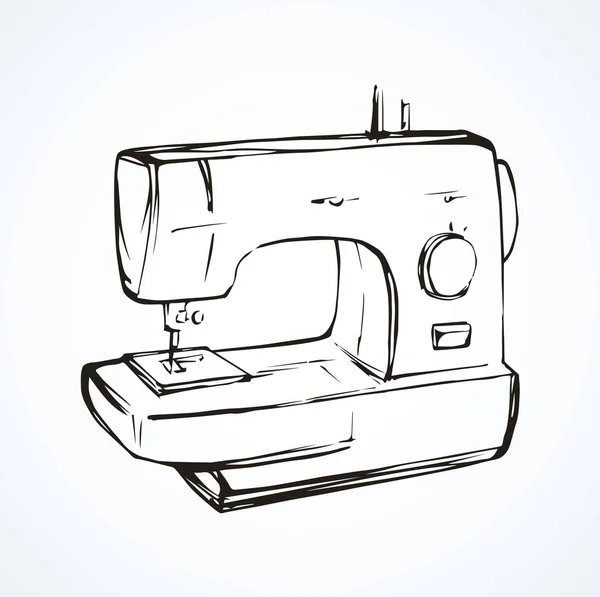 Máquina de coser. Dibujo vectorial — Vector de stock