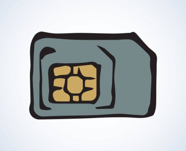 SIM kart. Vektör çizim