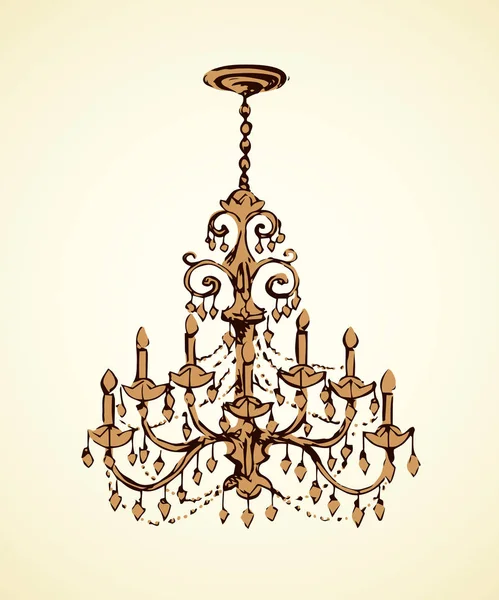 Chandelier. Vector drawing — Stock Vector