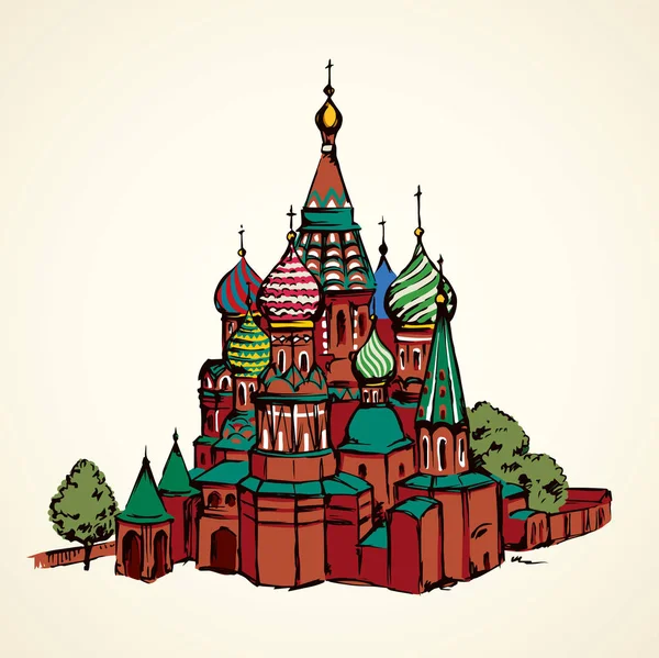Röda torget, Moskva. Vektorritning — Stock vektor