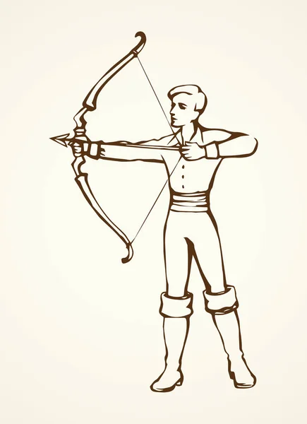 Archer. Vector tekening — Stockvector