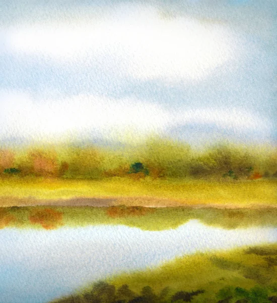 Watercolor landscape background — Stock Photo, Image