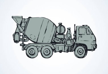 Beton mikseri. Vektör çizim