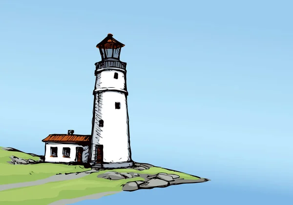 Faro. Dibujo vectorial — Vector de stock