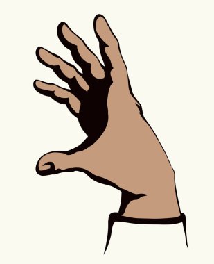 Bir el uzatılıyor. Vektör çizimi