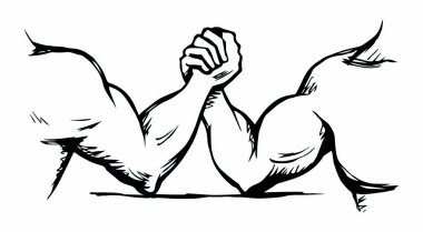 El güreşi yarışması. Vektör çizimi