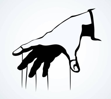 Adam bir kukla. Vektör çizimi