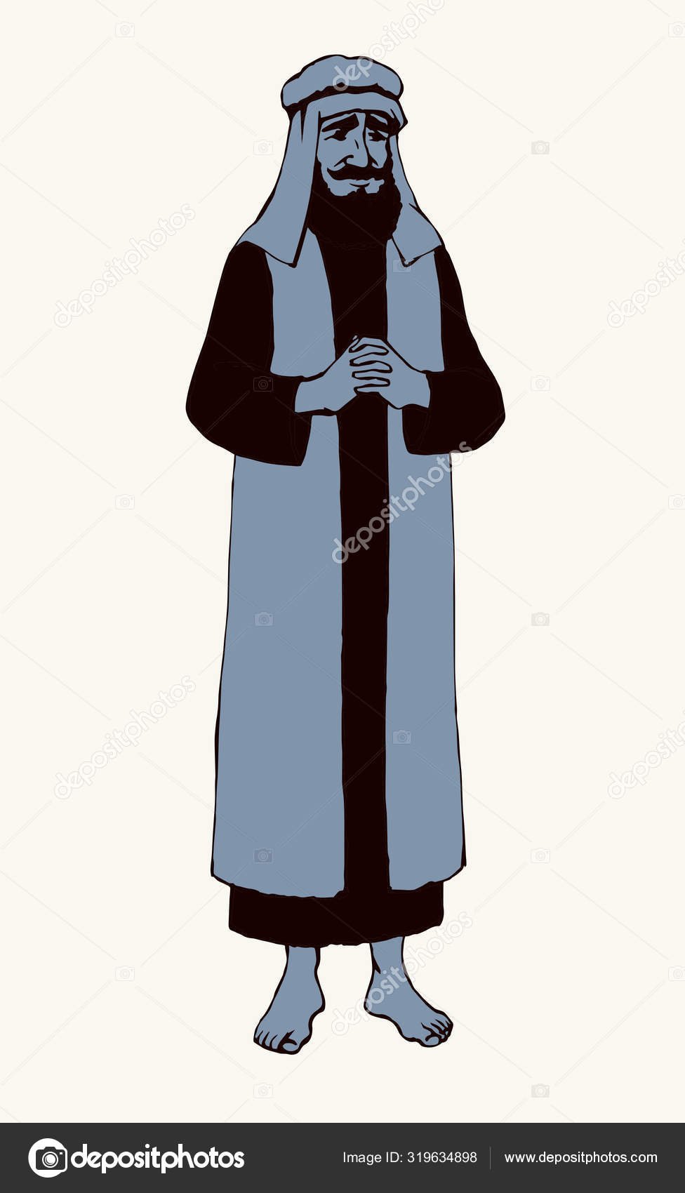 Jewish man in old clothes. Vector drawing Stock Vector by ©Marinka