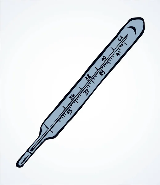 Thermometer zur Temperaturmessung. Vektorzeichnung — Stockvektor