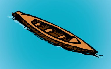 Eski ahşap tekne. Vektör çizimi