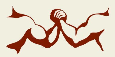 El güreşi yarışması. Vektör çizimi