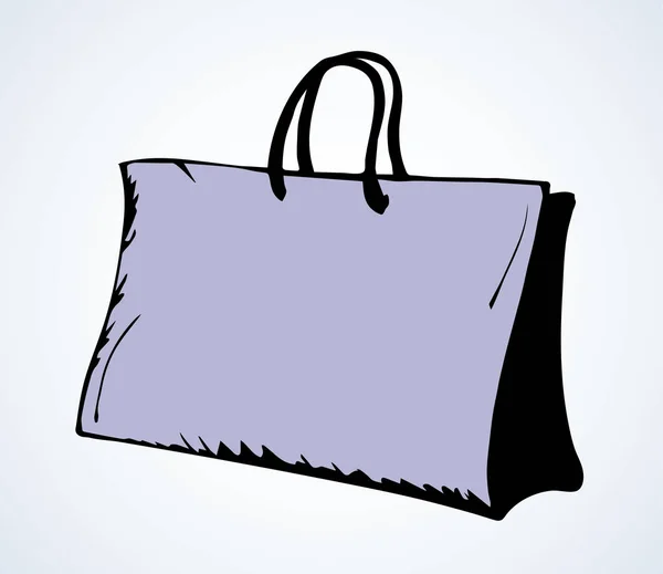 Papirpose til shopping. Vektortegning – stockvektor