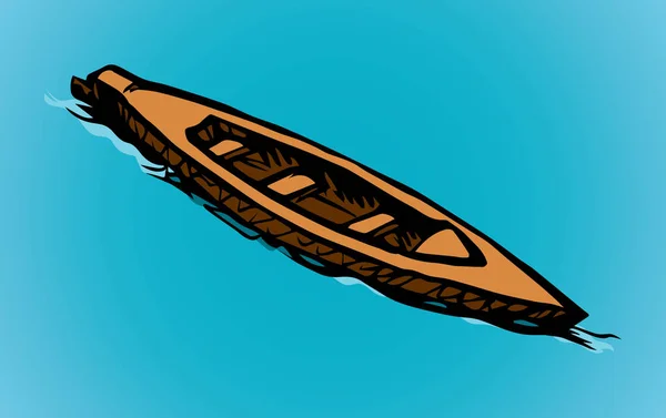 Old wooden boat. Vector drawing — ストックベクタ