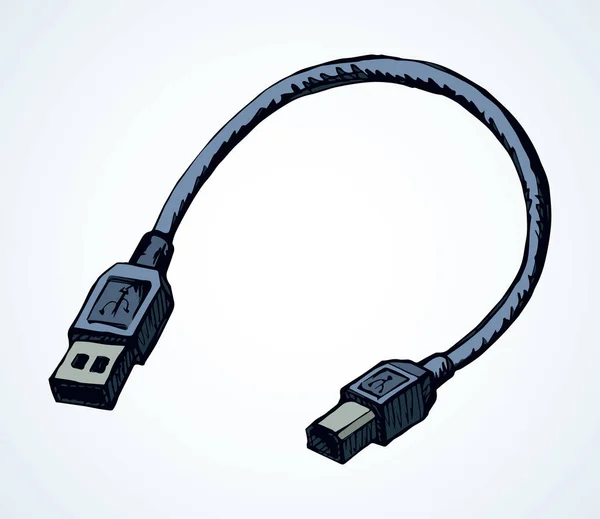 Cable para cargar el teléfono. Dibujo vectorial — Archivo Imágenes Vectoriales