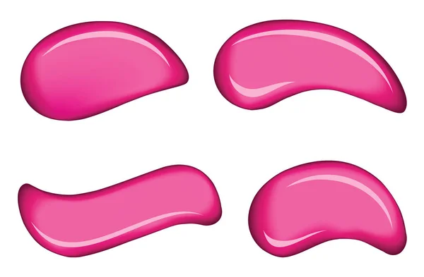 Roze huid cosmetische crème vector druppels — Stockvector