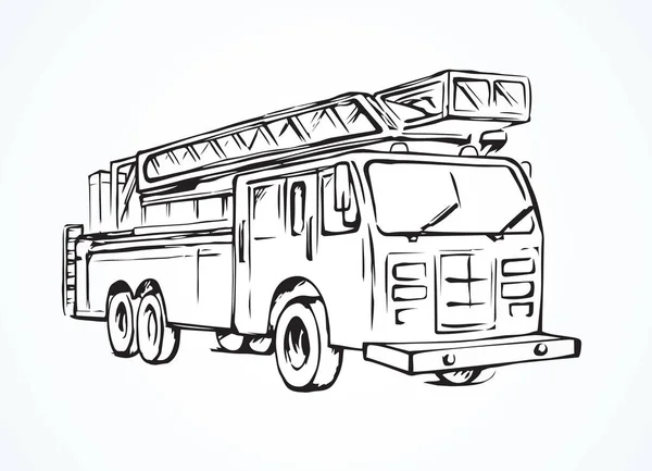 Camion d'incendie. Dessin vectoriel — Image vectorielle