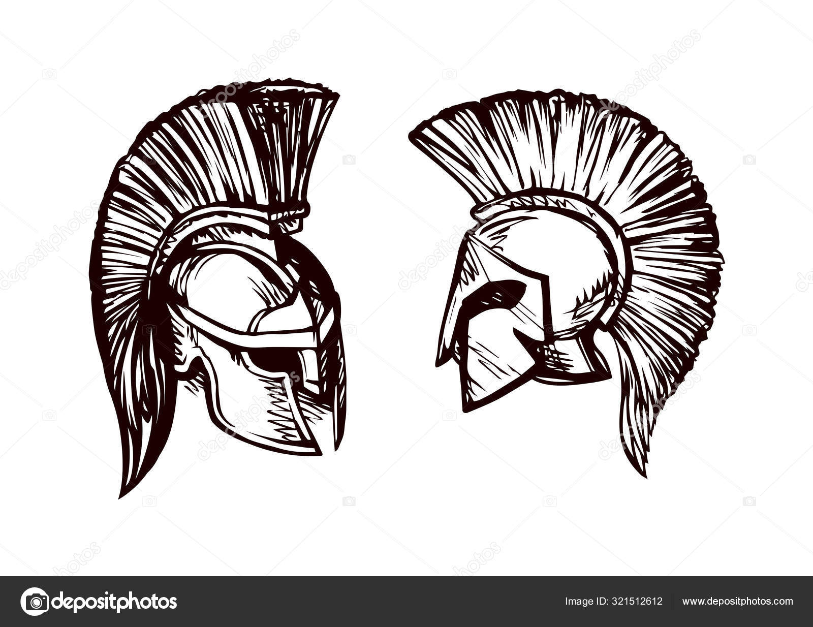 Spartan Helmet Cartoon Drawing High-Res Vector Graphic - Getty Images