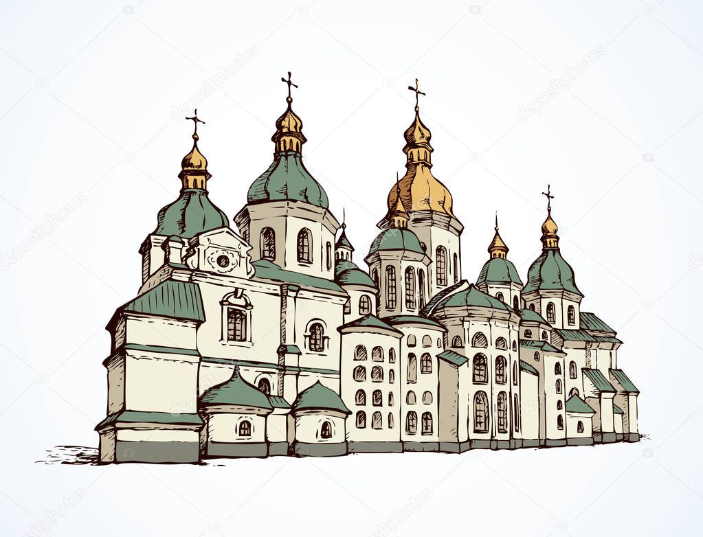 Vector Saint Sophia Cathedral in Kiev, Ukraine