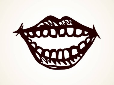 Ağzını dişlerle aç. Vektör çizimi