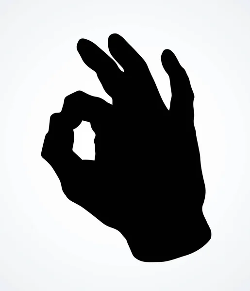 Kéz mutatja OK. Vektor rajz — Stock Vector