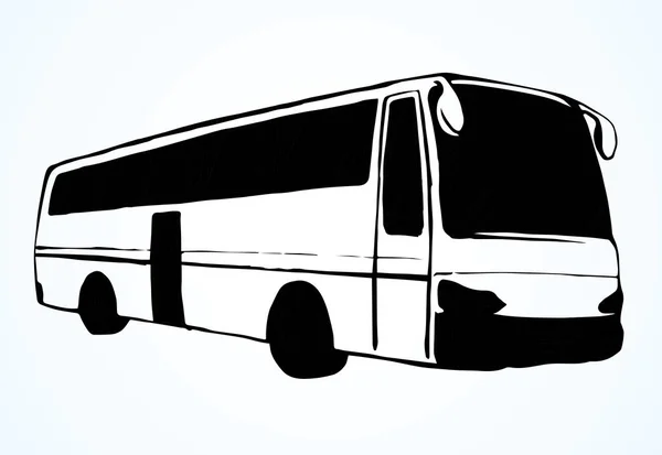 Gran autobús interurbano. Dibujo vectorial — Vector de stock