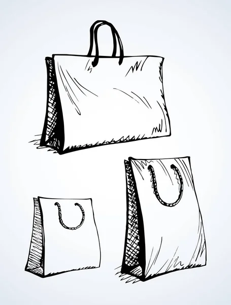 Sac en papier pour faire du shopping. Dessin vectoriel — Image vectorielle